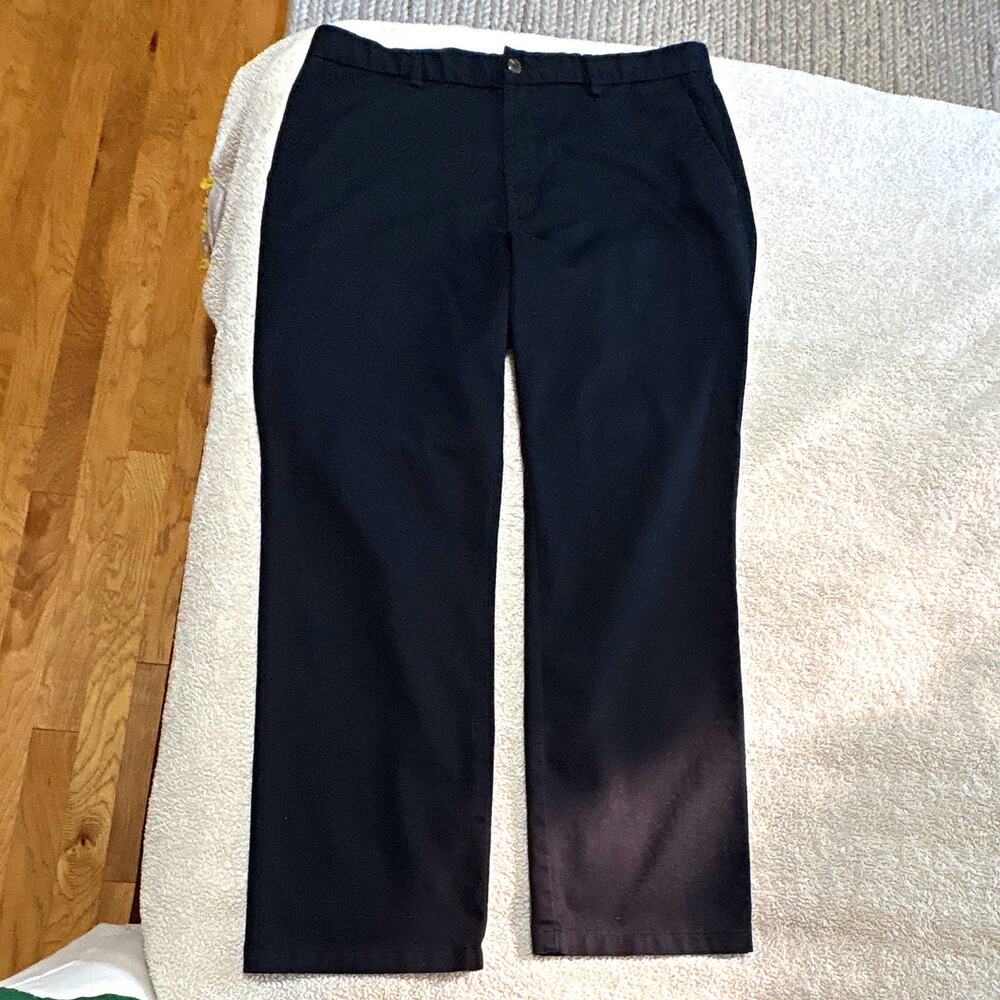 St. John's Bay Men's 38 Black Straight Leg Twill Pants Easy Care Pockets
